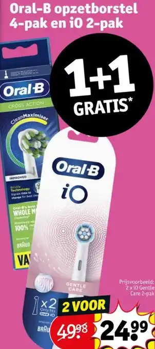 Kruidvat Oral-B opzetborstel 4-pak en i0 2-pak aanbieding