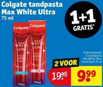 Kruidvat Colgate tandpasta Max White Ultra 75 ml aanbieding