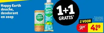 Kruidvat Happy Earth douche, deodorant en zeep aanbieding