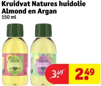 Kruidvat Natures huidolie Almond en Argan 150ml aanbieding