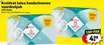 Kruidvat Latex handschoenen voordeelpak 100 stuks aanbieding