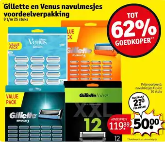 Kruidvat Gillette en Venus navulmesjes voordeelverpakking aanbieding