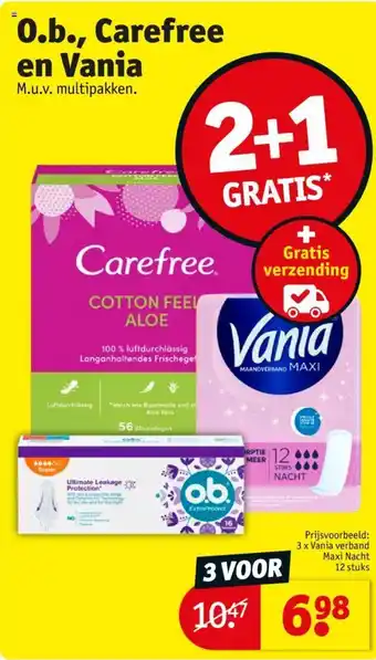 Kruidvat O.b., Carefree en Vania aanbieding