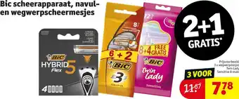Kruidvat Bic scheerapparaat, navul- en wegwerpscheermesjes aanbieding
