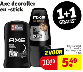 Kruidvat Axe deoroller en -stick aanbieding