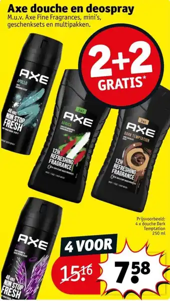 Kruidvat Axe douche en deospray aanbieding