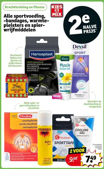 Kruidvat Alle sportvoeding, -bandages, warmtepleisters en spierwrijfmiddelen aanbieding