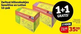 Kruidvat Zwitsal billendoekjes Sensitive en Lotion 12-pak aanbieding