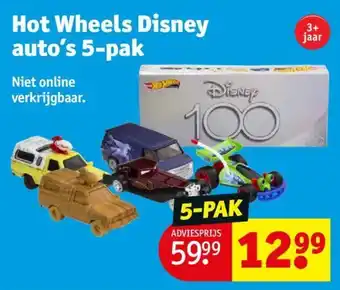 Kruidvat Hot Wheels Disney auto's 5-pak aanbieding