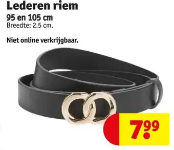 Lederen riem 95 en 105 cm