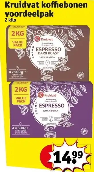 Kruidvat Kruidvat koffiebonen voordeelpak aanbieding