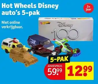 Kruidvat Hot Wheels Disney auto’s 5-pak aanbieding