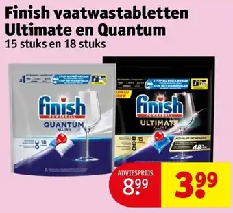 Kruidvat Finish vaatwastabletten Ultimate en Quantum aanbieding