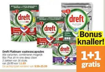 Albert Heijn Dreft Platinum vaatwascapsules aanbieding