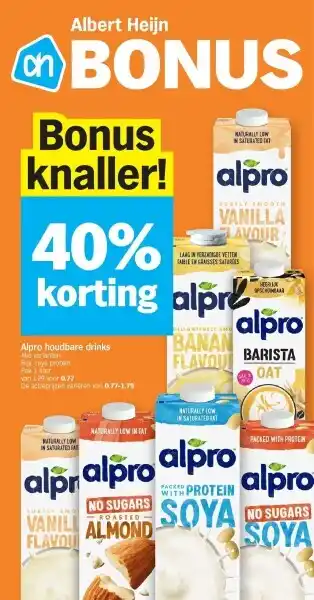Albert Heijn Alpro houdbare drinks aanbieding