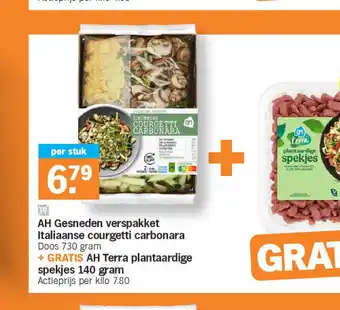 Albert Heijn AH Gesneden verspakket Italiaanse courgetti carbonara aanbieding