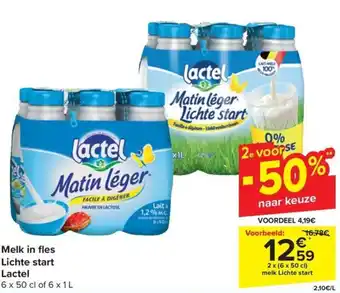 Carrefour Market Melk in fles Lichte start Lactel 6 x 50 cl aanbieding
