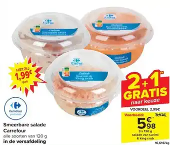 Carrefour Market Smeerbare salade 120g aanbieding