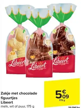 Carrefour Market Zakje met chocolade figuurtjes Libeert 175g aanbieding