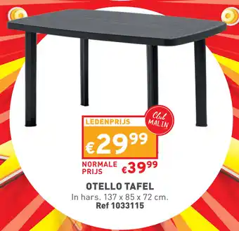 Trafic OTELLO TAFEL 137 x 85 x 72 cm. aanbieding