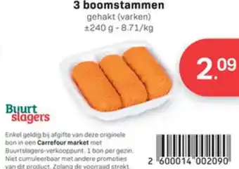 Buurtslagers 3 boomstammen aanbieding