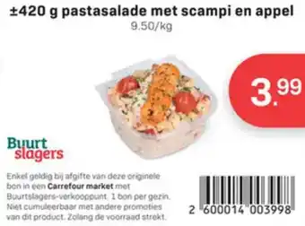 Buurtslagers 420 g pastasalade met scampi en appel aanbieding