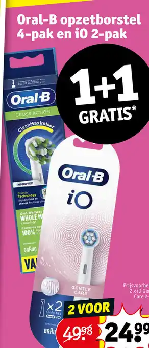 Kruidvat Oral-B opzetborstel 4-pak en i0 2-pak aanbieding