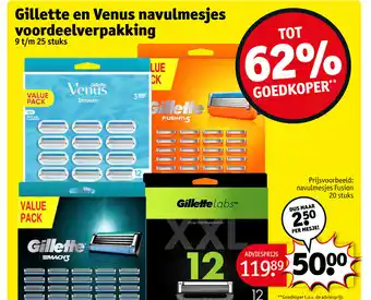Kruidvat Gillette en Venus navulmesjes voordeelverpakking aanbieding