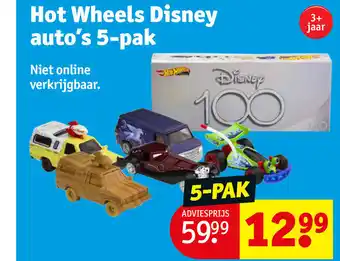 Kruidvat Hot Wheels Disney auto's 5-pak aanbieding