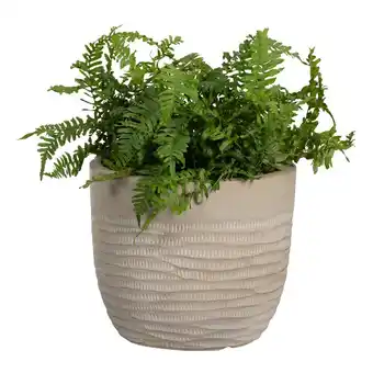 Bloempot Relief - zandkleur/taupe klei - 30xØ35 cm