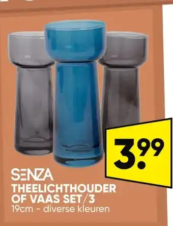 SENZA THEELICHTHOUDER OF VAAS SET/3 19cm