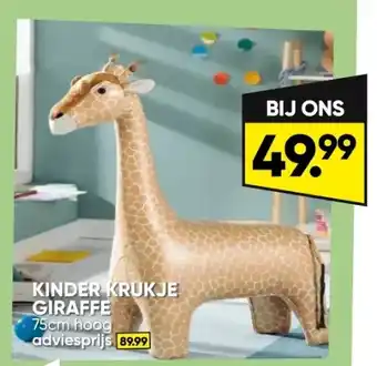 Big Bazar KINDER KRUKJE GIRAFFE 75cm aanbieding
