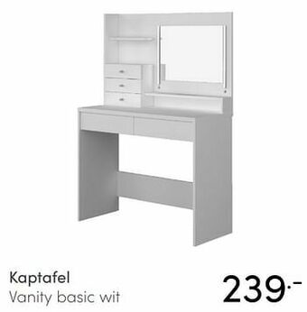 Baby & Tiener Kaptafel vanity basic wit aanbieding