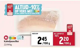 Delhaize Kabeljauwfilet aanbieding