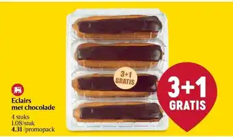 Delhaize Eclairs met chocolade aanbieding