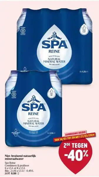 Delhaize Niet-bruisend natuurlijk mineraalwater aanbieding