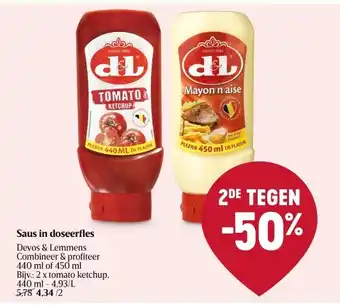 Delhaize Saus in doseerfles aanbieding