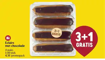 Delhaize Eclairs met chocolade aanbieding