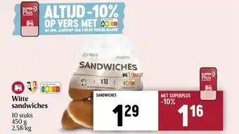 Delhaize Witte sandwiches aanbieding