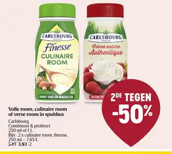 Delhaize Carlsbourg volle room, culinaire room of verse room in spuitbus aanbieding