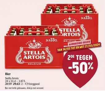 Delhaize Stella Artois bier 24 x 33 cl aanbieding