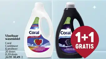 Delhaize Coral vloeibaar wasmiddel aanbieding