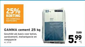 GAMMA Cement 25 kg aanbieding