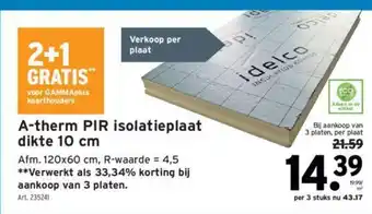 GAMMA A-therm PIR isolatieplaat dikte 10 cm aanbieding