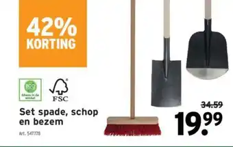 GAMMA Set spade, schop en bezem aanbieding
