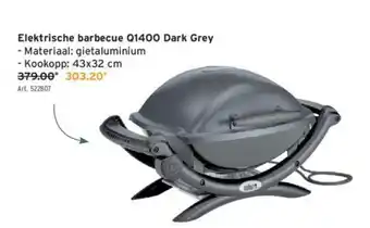 GAMMA Elektrische barbecue Q1400 Dark Grey aanbieding
