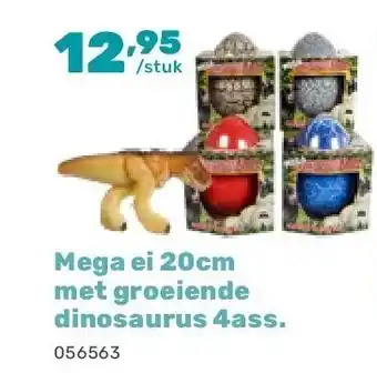 Happyland Mega ei 20cm met groeiende dinosaurus 4ass aanbieding