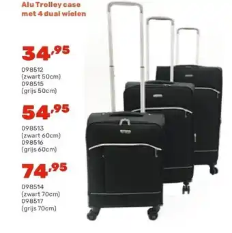 Happyland Alu Trolley case met 4 dual wielen aanbieding