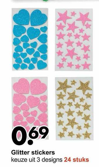 Wibra Glitter Stickers aanbieding