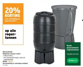 GAMMA Regenton Classic zwart 210L aanbieding